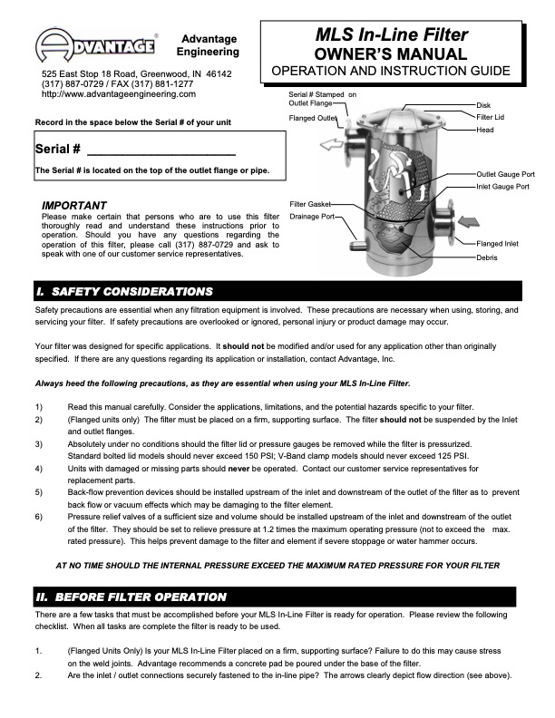 Download the MLS In-Line Filter Manual