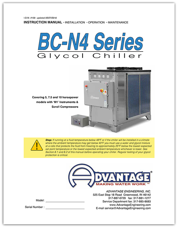 Download the Operations Manual for BC-N4 Series Glycol Chillers